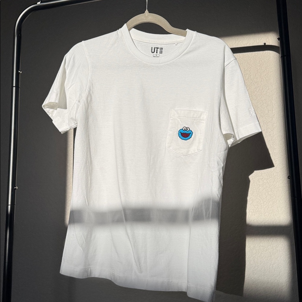 NWOT Uniqlo x KAWS White Tee with Blue Graphic